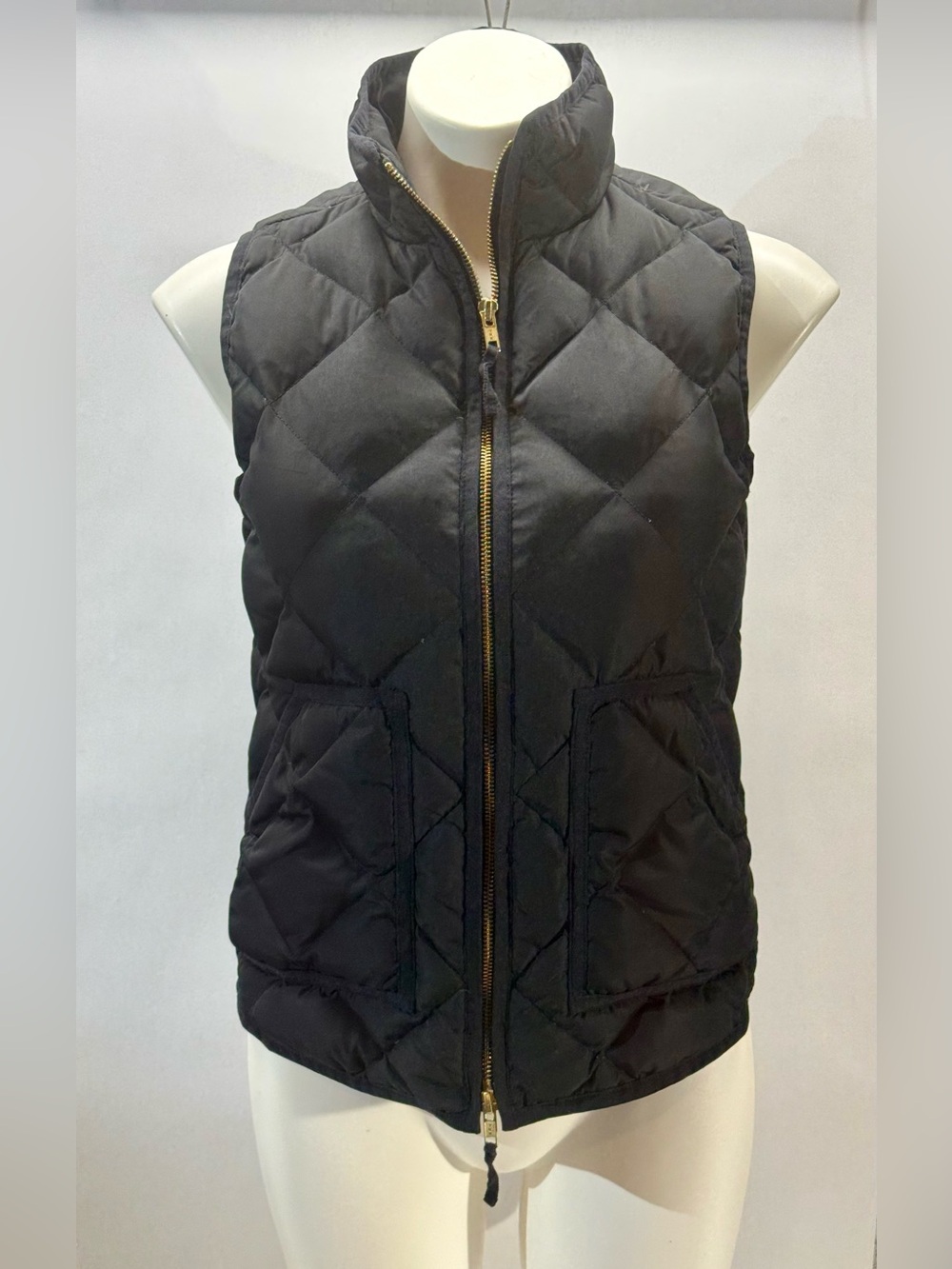 J. Crew Black Quilted Sleeveless Puffer Vest